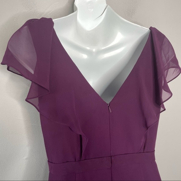 JENNY YOO Purple Cecilia Dress Size 0 Wedding Bridesmaid Formal Maxi Ruffle - Picture 6 of 9